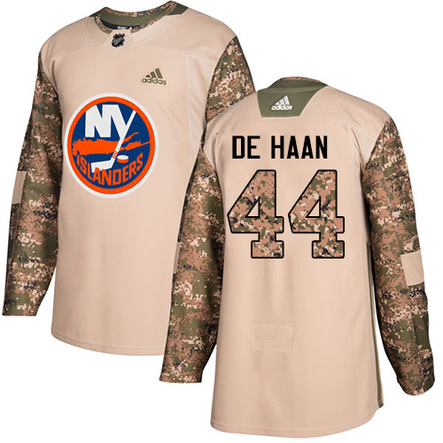 Adidas Islanders #44 Calvin De Haan Camo Authentic Veterans Day Stitched NHL Jersey